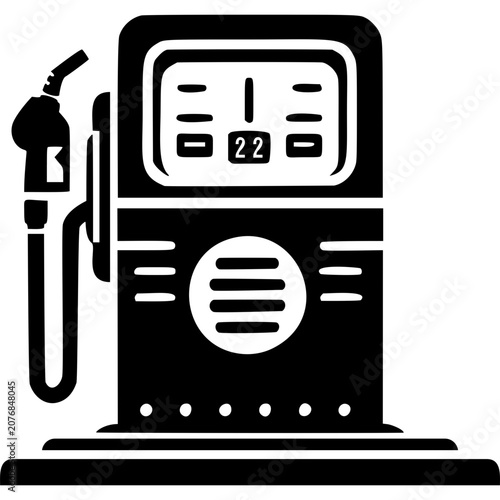 Vintage Gas Station Icon Vector
