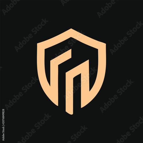 Minimal Shield Security Logo Template, Abstract Protection Technology Brand Identity Vector