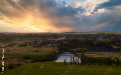 Sunrise Clouds Over The Cochrane River Valley
