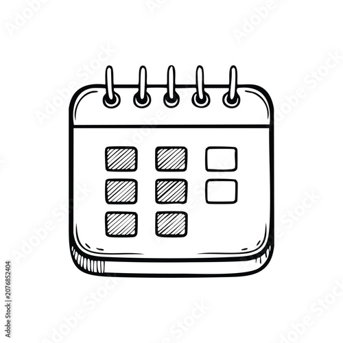 Hand drawn calendar icon vector