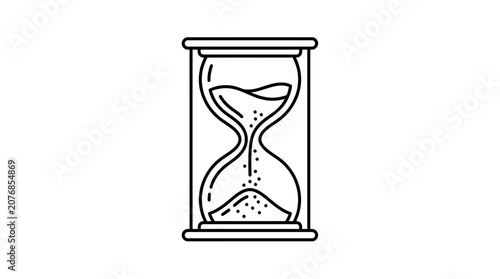 Hourglass icon, sand timer, time measurement, countdown, deadline, simple line art