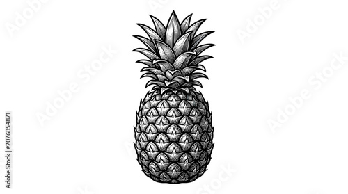 Hand Drawn Pineapple Sketch