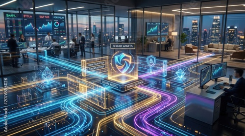 Holographic Secure Assets Data Encryption in Modern Stock Trading Office