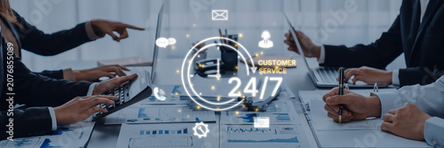 Fotografie Concept of 24-hour customer service
