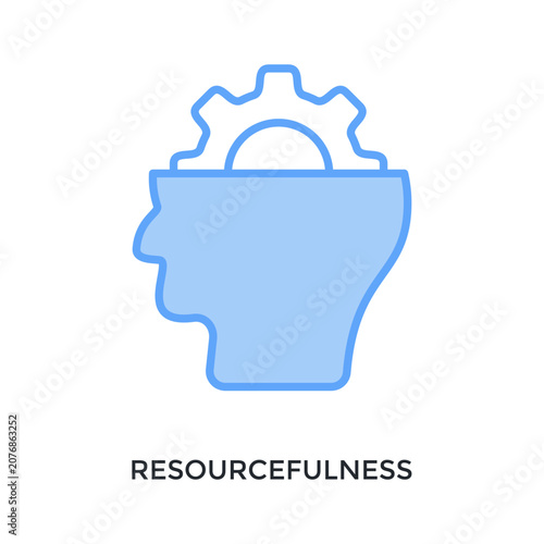 Obraz na plátně Resourcefulness Icon Lineal Blue Style
