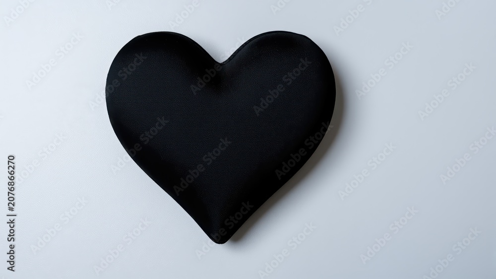 Fototapeta premium Black Heart Symbol: A solitary black heart emblem, representing complex emotions and a bold statement, isolated against a clean backdrop.