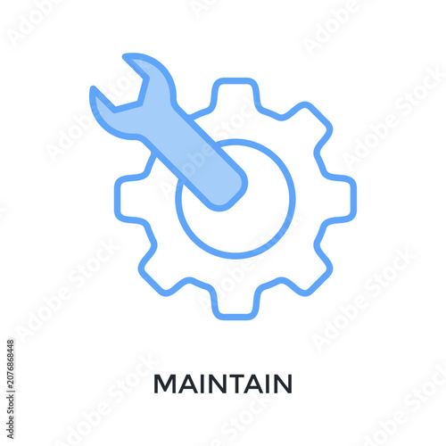 Maintain Icon Lineal Blue Style. Vector Illustration For Graphic Design