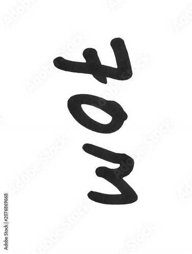 Fotografia Handwritten word woe written in black ink marker on paper isolated on transparen