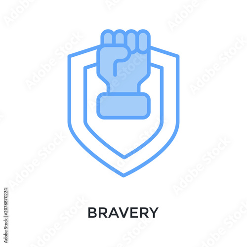 Fotografi Bravery Icon Lineal Blue Style