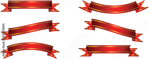 A striking and elegant set of red and gold ribbons