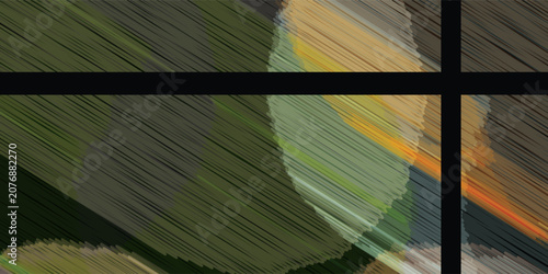 Abstract Brush Strokes with Diagonal Lines and Color Blocks.