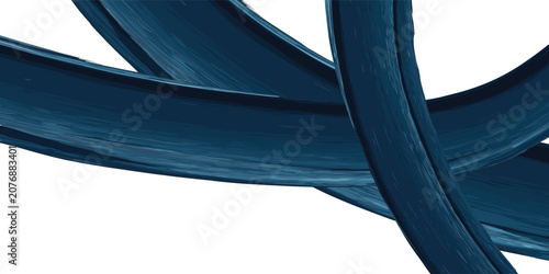 Dynamic Blue Paint Swirls on White Background.