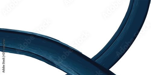 Close-up of a dark blue curved object on a white background highlighting its smooth texture and elegant form.