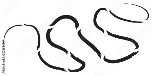 Abstract black curved lines on a white background.