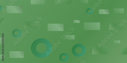 Abstract Geometric Shapes on Green Background.
