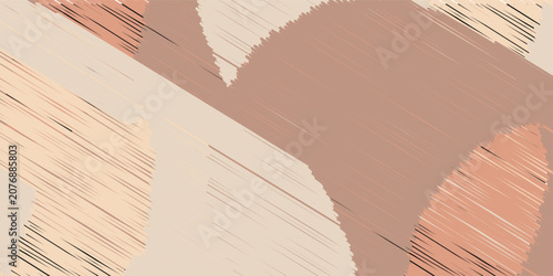 Abstract Organic Shapes with Textured Brush Strokes Background.