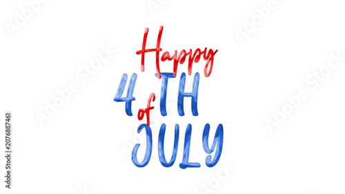 Red and blue graphic with celebratory text for american holiday, suitable for independence day festivities and patriotic themes.
