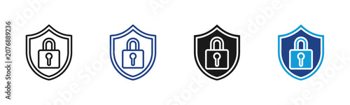 Security Web icon with multiple style collection