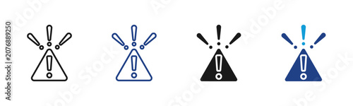 Cuadro en lienzo Attention Web icon with multiple style collection