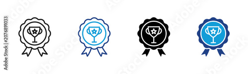 Schilderij op canvas Winner Badge  Web icon with multiple style collection