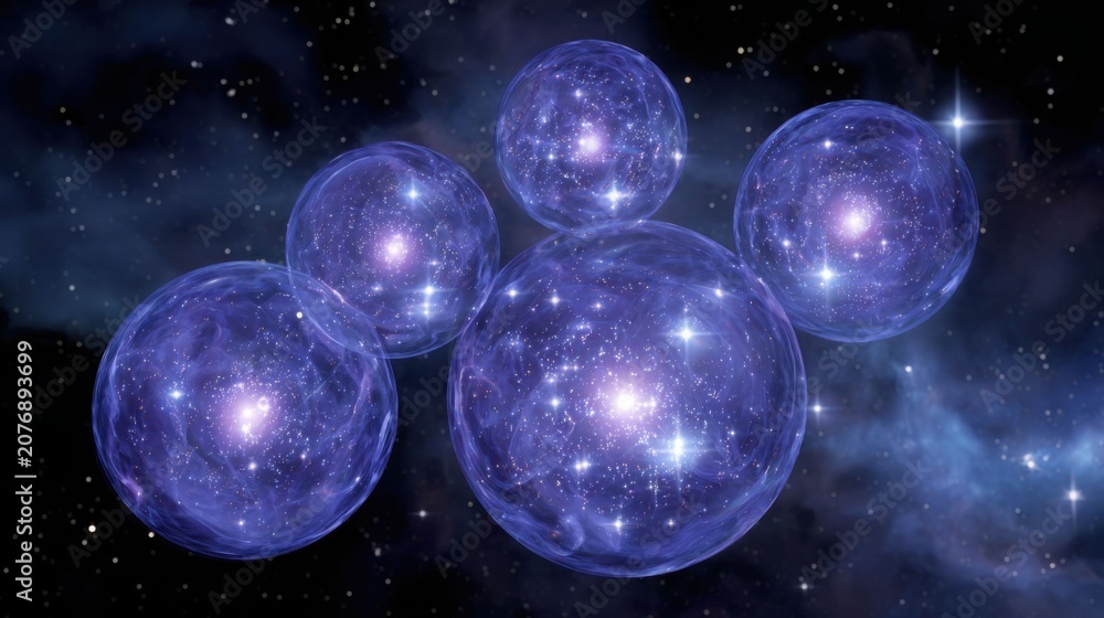 Fototapeta premium A Cluster of Luminous Exoplanets Orbiting in the Deep Cosmos