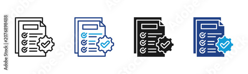 Bild auf Leinwand Data Standards Web icon with multiple style collection