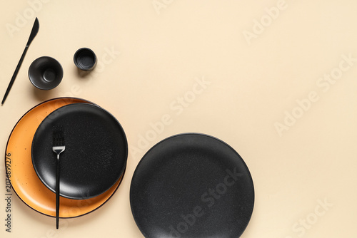 Different plates with littl...