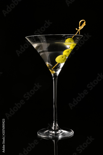 Glass of fresh martini with...