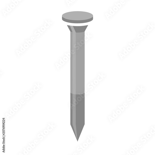Gray Nail Fastener Icon Vector