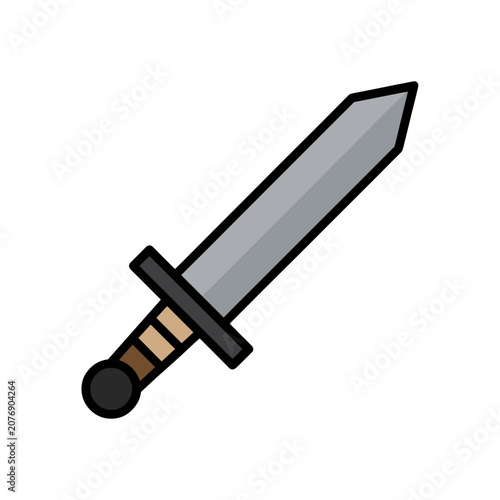 Medieval Sword Flat Vector Icon