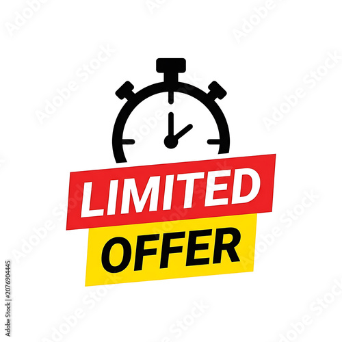 Limited offer badge with stopwatch icon
