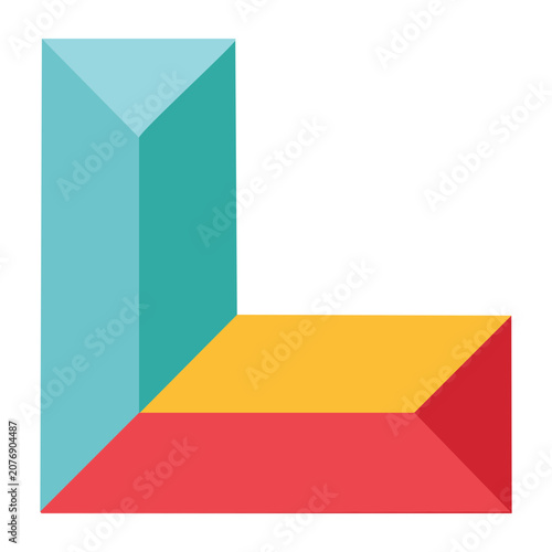 Abstract geometric shape in flat design style