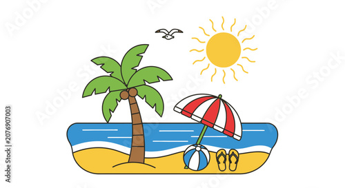 Tropical Beach Vacation Paradise Scene