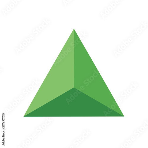 Green geometric pyramid vector illustration