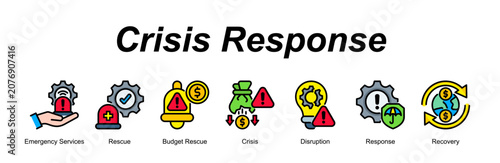 Cuadro en lienzo Crisis Response banner web icon vector illustration concept with an icon of Emer