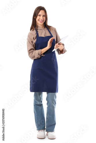 Happy young female barista ...