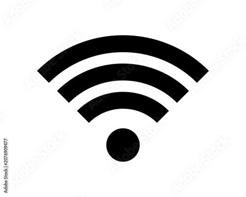 シンプルなWi-Fi（無線LAN）接続アイコンイラスト素材