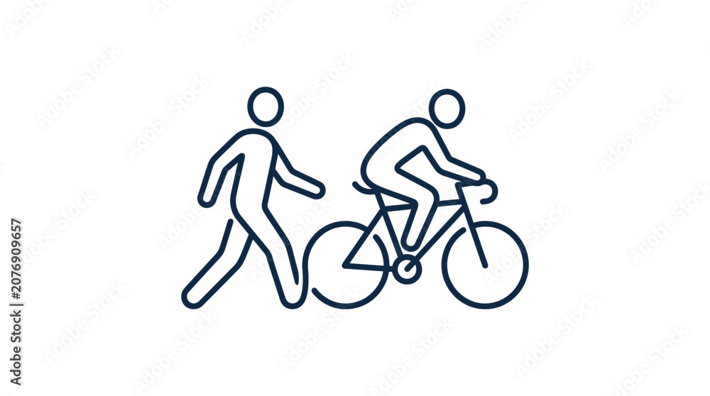 Fototapeta premium Pedestrian and Cyclist Icon