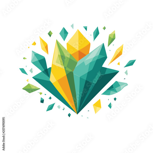 Low Poly Geometric Crystal Cluster Vector