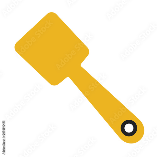 Yellow spatula flat vector icon