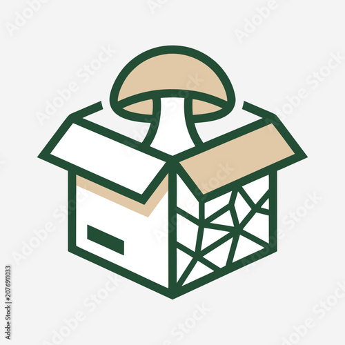 Mycelium packaging material editable vector icon for sustainable, eco-friendly, and bio-manufacturing.