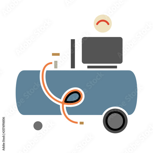 Flat vector illustration of a workstation setup