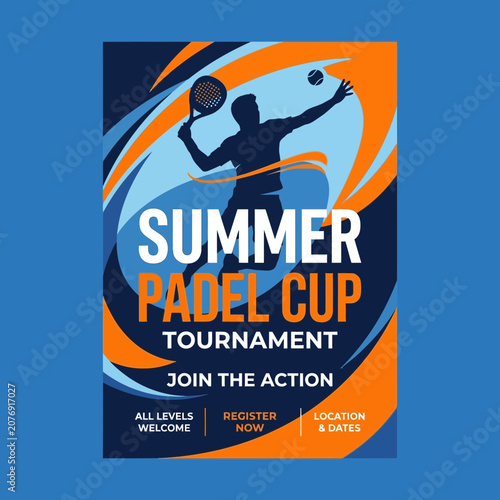 Dynamic Summer Padel Cup Tournament Poster Exciting Sports Event