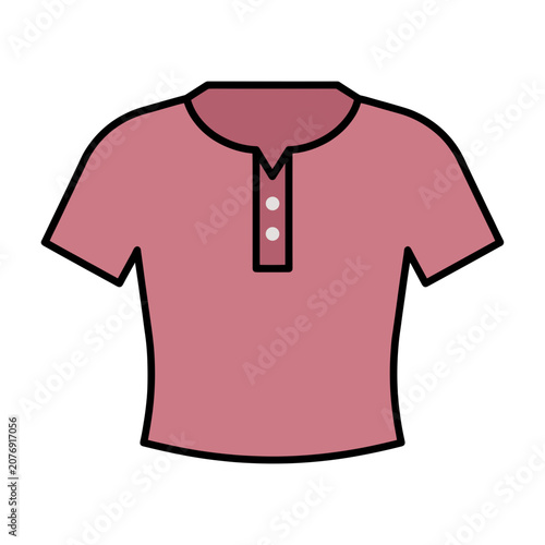Pink Polo Shirt Flat Vector Illustration