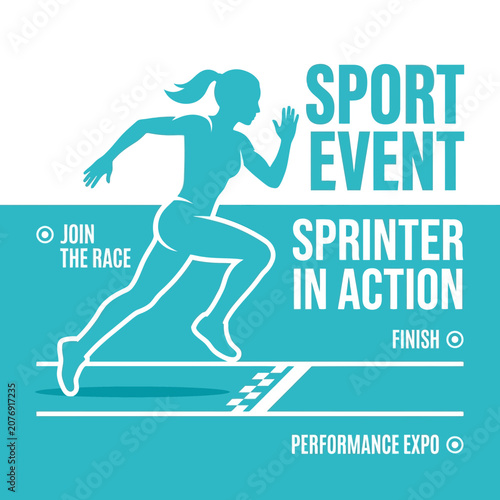 Dynamic Sprinter In Action Crossing Finish Line For Sports Event Performance Expo Promotion