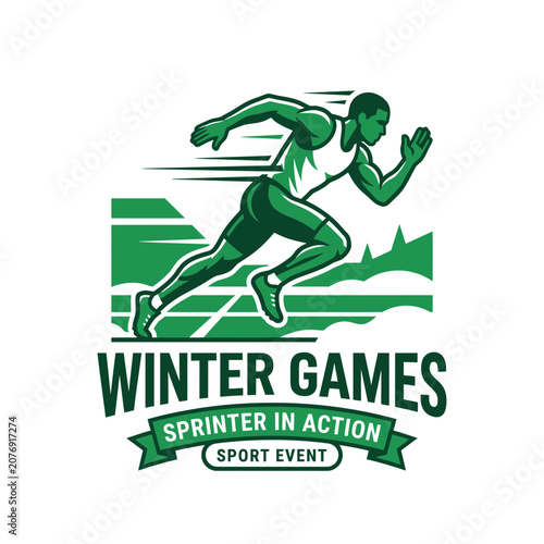 Dynamic Sprinter In Action Representing Winter Sports Competition Excellence