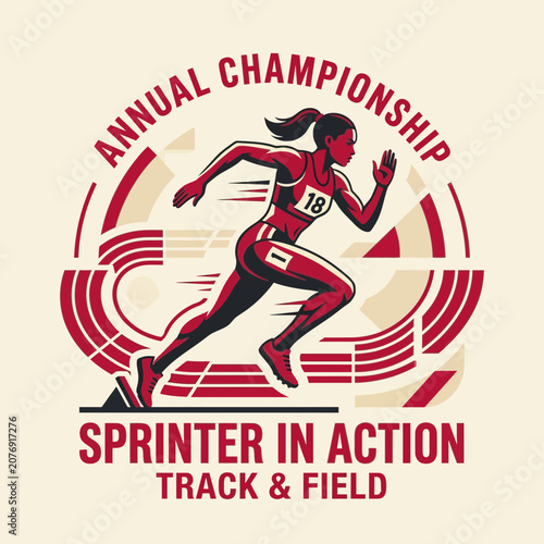 Dynamic Sprinter In Action Track And Field Competition