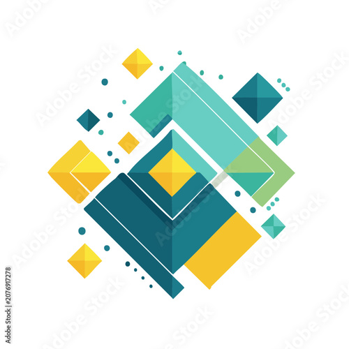 Abstract geometric shapes in flat design style