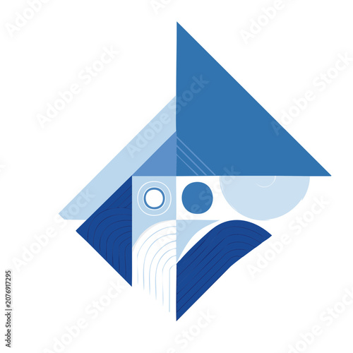 Abstract geometric mountain landscape vector illustration