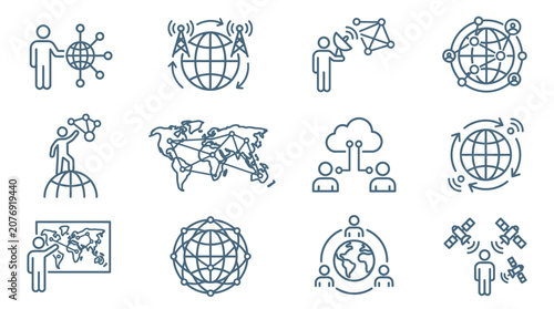 People and technology connecting across a global network.